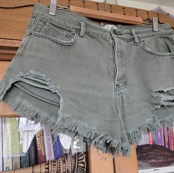 Free People Sz 31- Loving Good Vibrations cutoff shorts - Picture 4 of 10